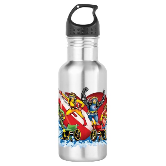 Divehart Superheld Water Bottle Waterfles (Voorkant)