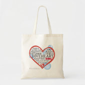Divehart Word Cloud Heart Grocery Tas (Voorkant)