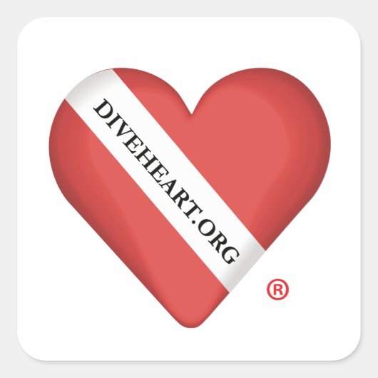 Diveheart Square Sticker (Voorkant)