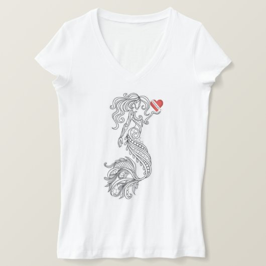 Diveheart Zeemeermin T-shirt voor dames (Design voorkant)