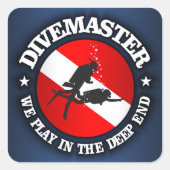 Divemaster (Deep End) Vierkante Sticker (Voorkant)