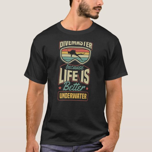 Divemaster omdat onderwaterscuba t-shirt (Voorkant)