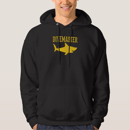 Divemaster Scuba Diving Instructor Dive Flag Shark Hoodie (Voorkant)