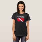 Divemaster Scuba Diving Instructor Dive Flag Style T-shirt (Voorkant volledig)