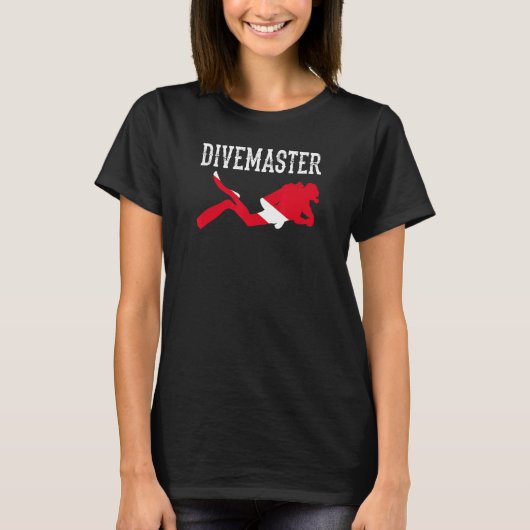 Divemaster Scuba Diving Instructor Dive Flag Style T-shirt (Voorkant)