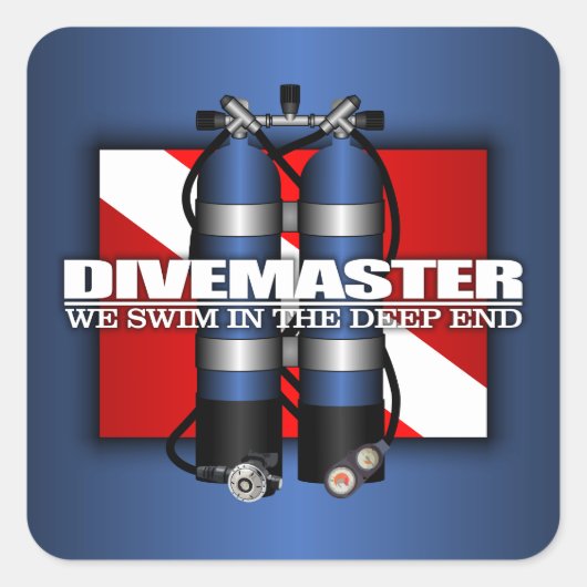 Divemaster (Scuba Tanks) Vierkante Sticker (Voorkant)