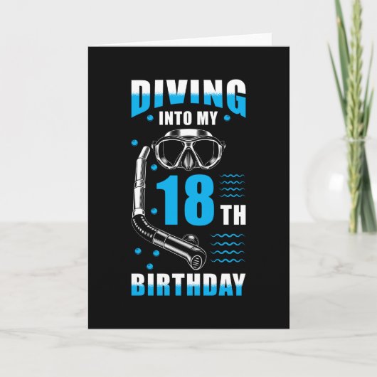 Diver 18th Birthday Gift Kaart (Voorkant)