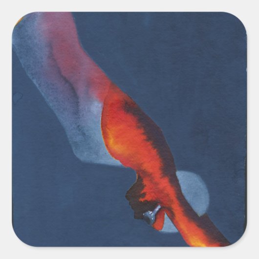 Diver 2 vierkante sticker (Voorkant)