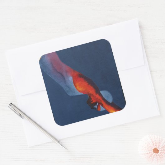 Diver 2 vierkante sticker (Envelop)