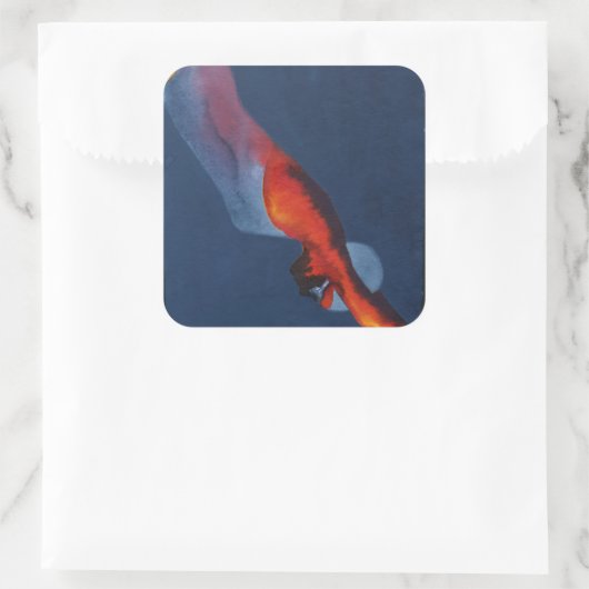 Diver 2 vierkante sticker (Tas)