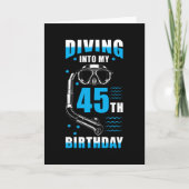 Diver 45th Birthday Gift Kaart (Voorkant)