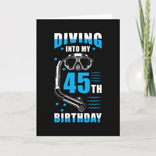 Diver 45th Birthday Gift Kaart (Voorkant)
