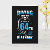 Diver 64th Birthday Gift Kaart (Gele Bloem)