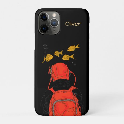 Diver and Golden Fish Case-Mate iPhone Case (Achterkant)