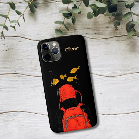 Diver and Golden Fish Case-Mate iPhone Case