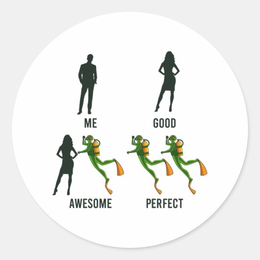 Diver Apparel Dive Instructor duiker duiken Ronde Sticker (Voorkant)