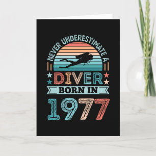 Diver born 1977 50th Birthday Diving Gift Dive Fan Kaart