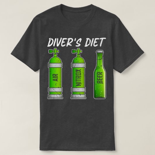 Diver Diet Beer Funny Scuba Diving T-shirt (Design voorkant)