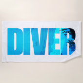 Diver: diving Lover Typografie Strandlaken (Voorkant)