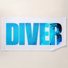 Diver: diving Lover Typografie Strandlaken