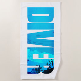 Diver: diving Lover Typografie Strandlaken
