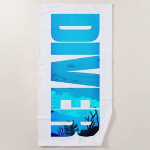 Diver: diving Lover Typografie Strandlaken