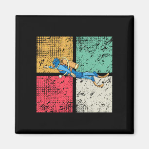 Diver Diving Retro Magneet
