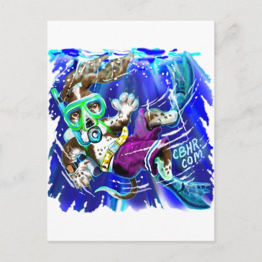 Diver Dog Briefkaart (Voorkant)