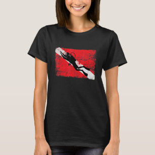 Diver Down Duikvlag Scuba Duiken Amerikaanse Vlag T-shirt