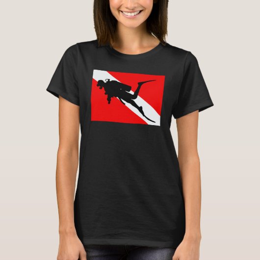 Diver Down Vlag Duiker T-shirt (Voorkant)