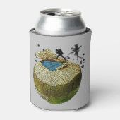 Diver duikt in kosnoot blikjeskoeler (Blikje Voorkant)