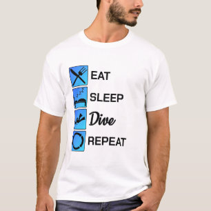 Diver Eat Sleep Dive Herhalen duikende scuba Ref C T-shirt
