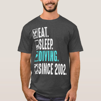 Diver Eat Sleep Diving Herhaal sinds 2002 Gift T-shirt