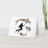 Diver en haaien kaart (Voorkant)