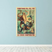 Diver en octopus alles zal je Canvas doden (Insitu (Houten vloer))