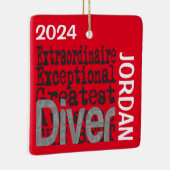 Diver Extraordinaire CUSTOM Keramisch Ornament (Rechts)