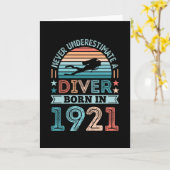 Diver, geboren in 1921 100th Birthday Diving Gift  Kaart (Gele Bloem)