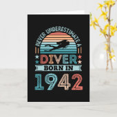 Diver, geboren in 1942 80th Birthday Diving Gift D Kaart (Gele Bloem)