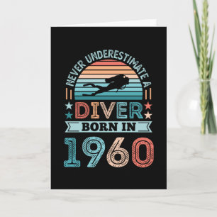 Diver, geboren in 1960 60th Birthday Diving Gift D Kaart