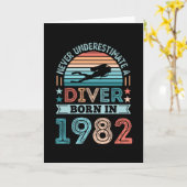 Diver, geboren in 1982 40th Birthday Diving Gift D Kaart (Gele Bloem)