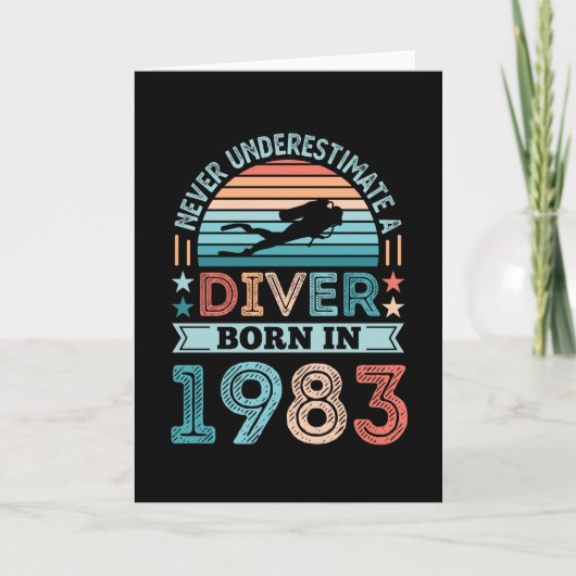 Diver, geboren in 1983 40th Birthday Diving Gift D Kaart (Voorkant)
