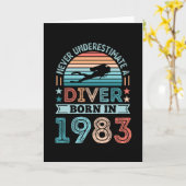 Diver, geboren in 1983 40th Birthday Diving Gift D Kaart (Gele Bloem)