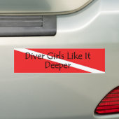 Diver Girls like it Deeper no-img Bumpersticker (Op auto)