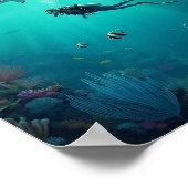 diver meets a shark poster (Hoek)