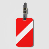 Diver naar beneden duikende vlag bagagelabel (Voorkant (verticaal))