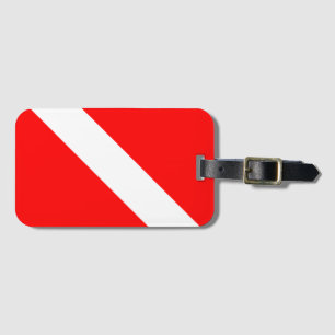 Diver naar beneden duikende vlag bagagelabel