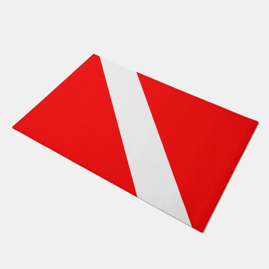Diver naar beneden duikende vlag deurmat (Schuin)