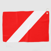 Diver naar beneden duikende vlag golfhanddoek (Horizontaal)