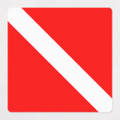 Diver naar beneden duikende vlag labels (Design 2)