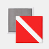 Diver naar beneden duikende vlag magneet (Voorkant / Achterkant)